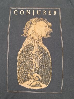 CONJURER TEE! Gildan Black Crewneck Tee! BEAUTIFUL! UNISEX LARGE.